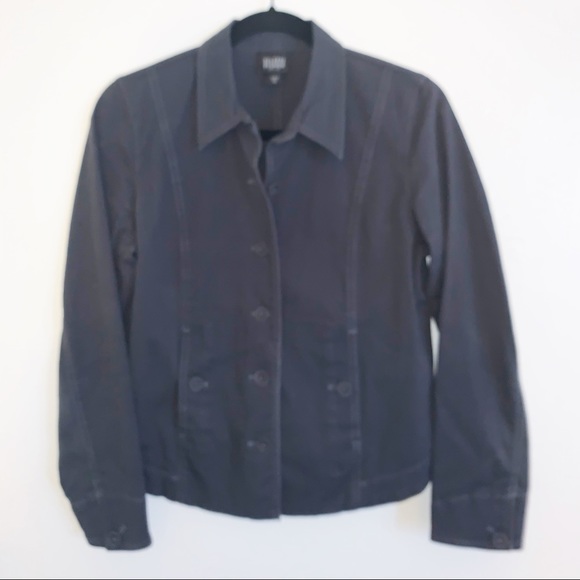 Eileen Fischer Button Up Blazer, PS Charcoal Grey - Picture 9 of 15